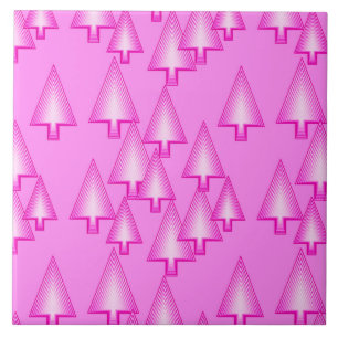 Carreau Arbres de Noël métalliques modernes - rose orchidé