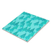 Carreau Arbres de Noël modernes de fleur - aqua et paon (Côté)