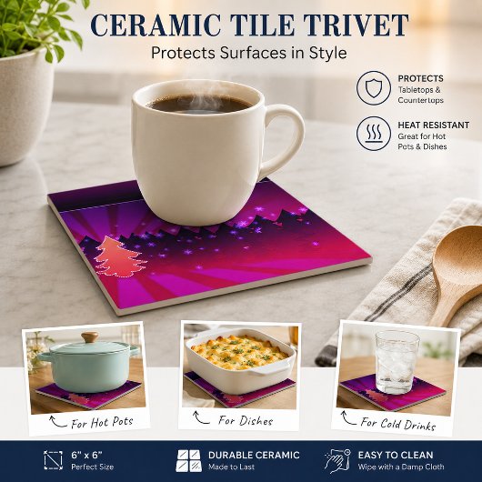 Carreau Arbres de Noël Teintes de Violet