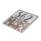 Carreau Arbres gris Red Fox House Numéro Modèle Nature (Côté)