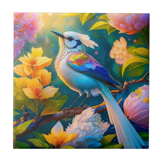 Carreau Arc en arc-en-ciel Jay Imaginaire Bird (Devant)