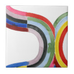 Carreau Arc-en-ciel déconstruit - Horizontal<br><div class="desc">Déconstruit Rainbow V par Grace Popp. Dispose de bandes de différentes couleurs et longueurs qui forment un arc-en-ciel lâche. | 141009GG</div>