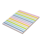 Carreau Arc-en-ciel en pastel et rayures blanches (Côté)