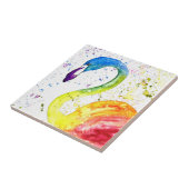 Carreau Arc-en-ciel flamingo Oiseaux tropicaux aquarelle m (Côté)