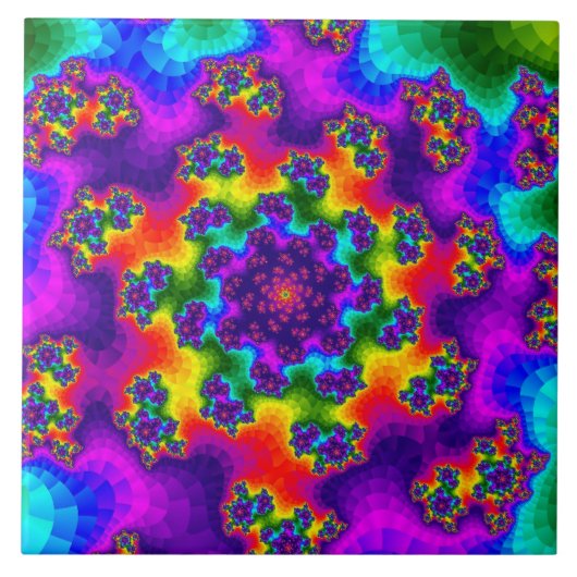 Carreau Arc-en-ciel fleuri (Devant)