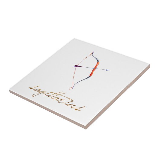 Carreau Arc et flèche de Sagittaire d'aquarelle (Côté)