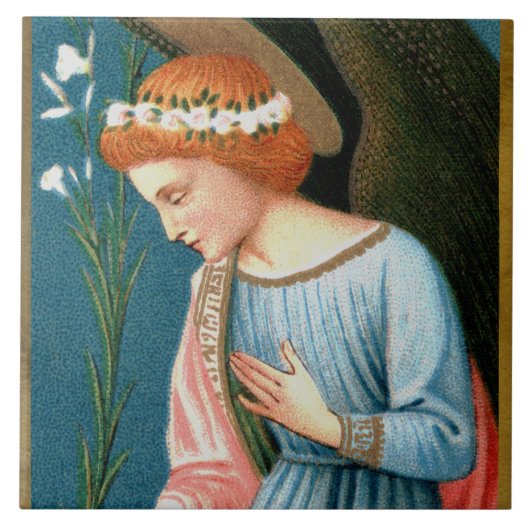 Carreau Archange Gabriel, Annonciation de Lippi (Détail) (Devant)