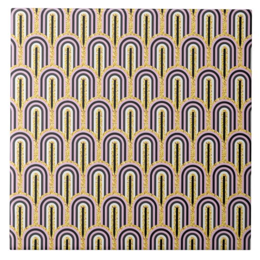 Carreau Arches Art déco moderne Motif Parties scintillant (Devant)