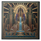 Carreau architectural Art Déco Waterfall #3 ID1196 (Devant)