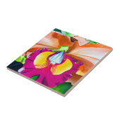 Carreau Ardoise à fleurs colorées (Côté)