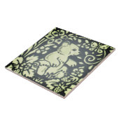 Carreau Ardoise Gris Vert Ours Cube Floral Bois Nature (Côté)