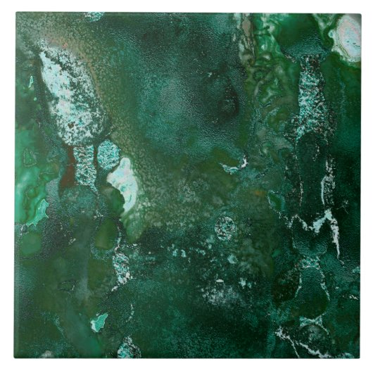 Carreau Argent brillant et marbre vert d'émeraude de (Devant)