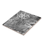 Carreau Argent et branches abstraites de gris (Côté)