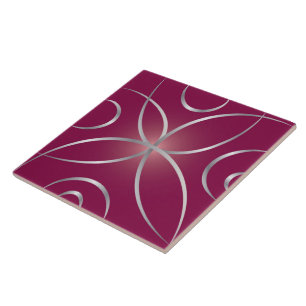 Carreau Argent sur magenta