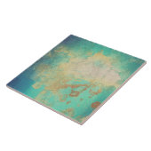 Carreau Aristote bleu-turquoise beige vieilli (Côté)