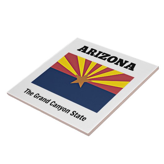 Carreau Arizona, drapeau et devise, (Côté)