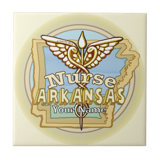 Carreau Arkansas Nurse Caduceus  tile  (Devant)