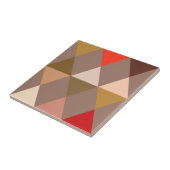 Carreau Arlequin / motif diamant - Taupe et Rouge (Côté)