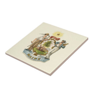 Carreau Armoiries de l'État du Maine (années 1870 vintages