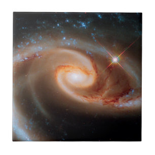 Carreau Arp 273 Galaxies Roses Hubble Espace Photo