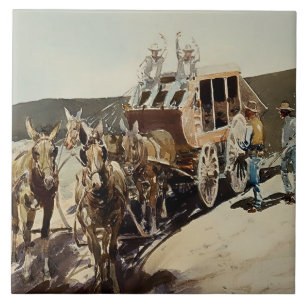 Carreau Arrêt de coche de diligence par Edward Borein