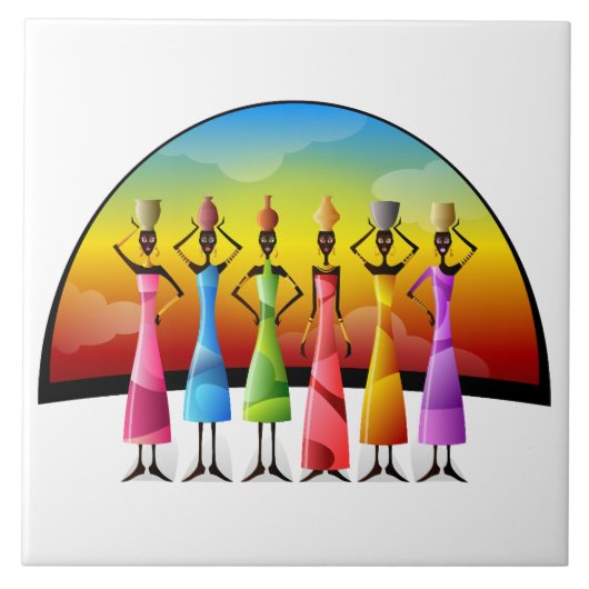 Carreau Arrière - plan africaine illustrée (Devant)