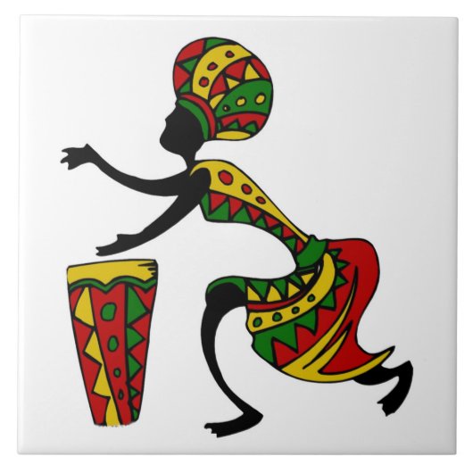 Carreau Arrière - plan africaine illustrée (Devant)