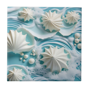 Carreau Arrière - plan bleu clair avec coquillages