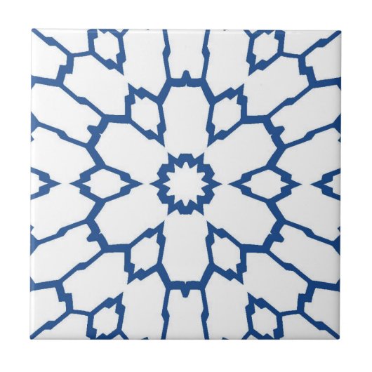 Carreau Arrière - plan bleu marine étoile mosaïque blanche (Devant)