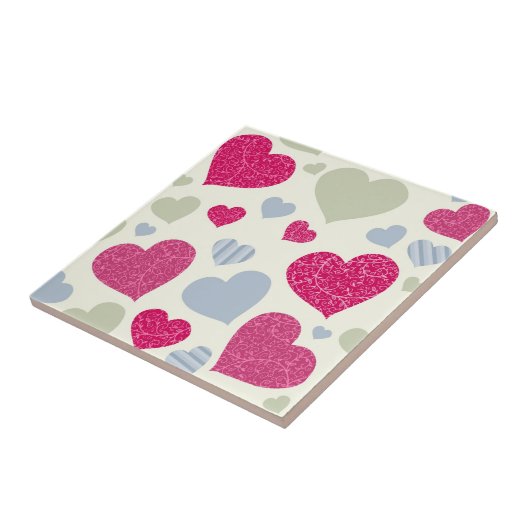 Carreau Arrière - plan de coeurs (Côté)