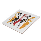 Carreau Arrière - plan de danseurs africains illustrés (Côté)