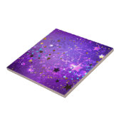 Carreau Arrière - plan de feuille violet avec étoiles (Côté)