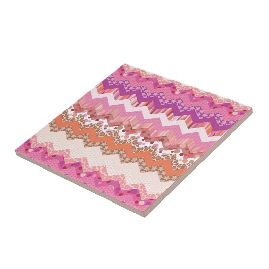 Carreau arrière - plan de zigzag rose (Côté)