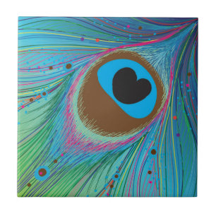 Carreau Arrière - plan des lignes de plumes de paon