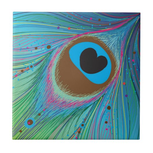 Carreau Arrière - plan des lignes de plumes de paon (Devant)