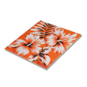 Carreau Arrière - plan hawaïen de fleur de ketmie (Côté)