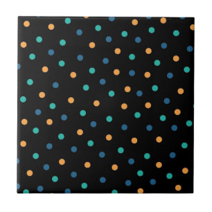 Carreau Arrière - plan noir coloré Polkadot Motif