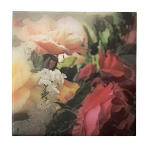 Carreau arrière - plan vibrant vintage floral d'art avec