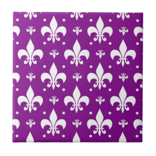 Carreau Arrière - plan violet Fleur-de-lis Design Motif