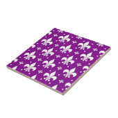 Carreau Arrière - plan violet Fleur-de-lis Design Motif (Côté)