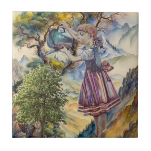Carreau Arrosage Can Girl Wilderness Trees