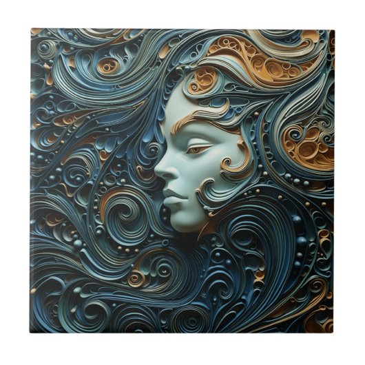 Carreau Art 3D de la femme Lune (Devant)