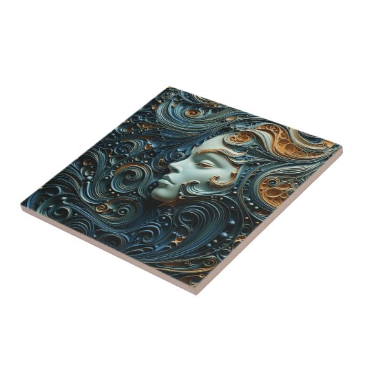 Carreau Art 3D de la femme Lune (Côté)