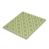 Carreau Art à motif géométrique vert olive et blanc modern (Côté)
