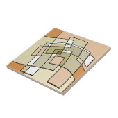 Carreau Art Abstrait Automnal Crème Pastel (Côté)