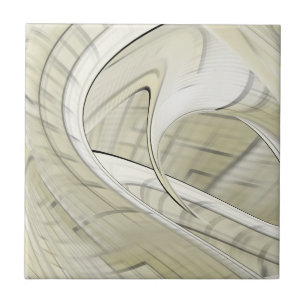 Carreau Art Abstrait Automnal Pastel Crème
