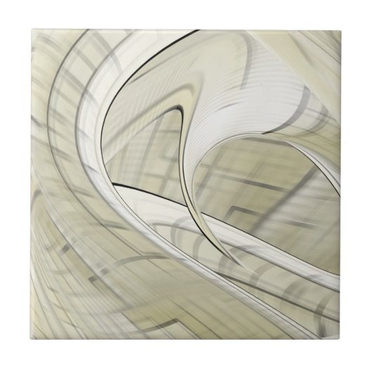 Carreau Art Abstrait Automnal Pastel Crème (Devant)