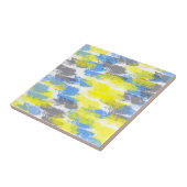 Carreau Art Abstrait Bleu Jaune Gris Blanc Minimalisme (Côté)