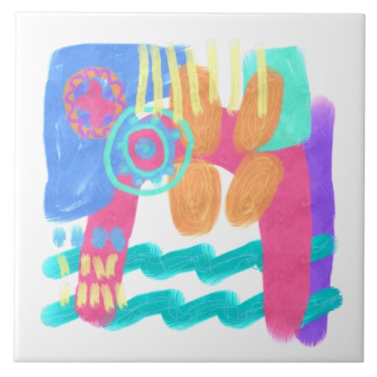 Carreau Art Abstrait coloré (Devant)