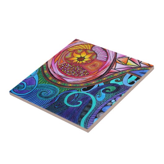 Carreau Art abstrait coloré moderne (Côté)